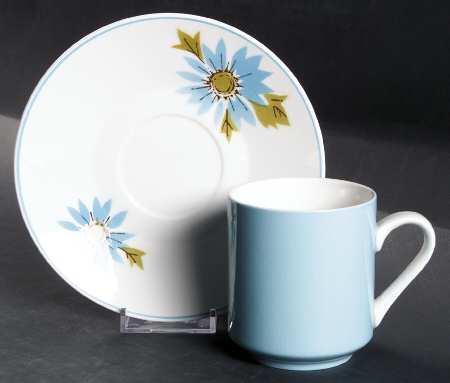 Focus Blue Flat Cup & Saucer Set