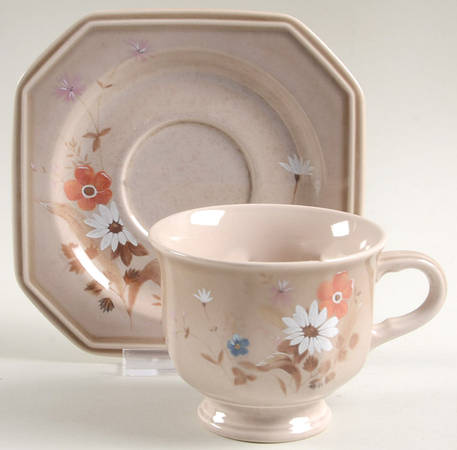 Folk Dance Footed Cup & Saucer Set