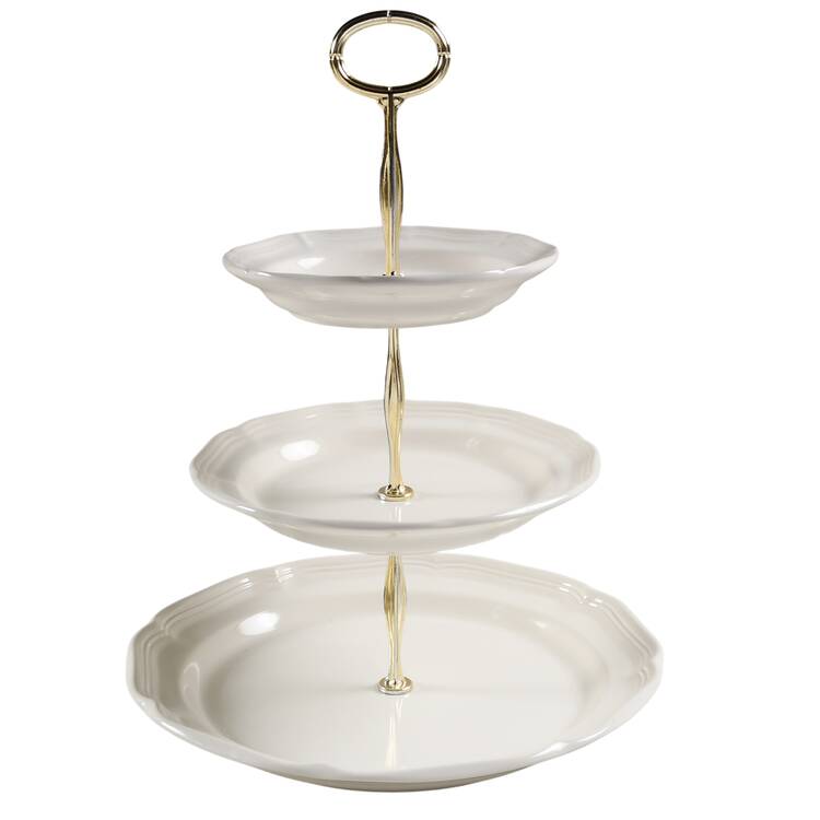 French Countryside 13 7/8"-14 1/4" 3-Tiered Serving Tray(DP,SP,BB) HC