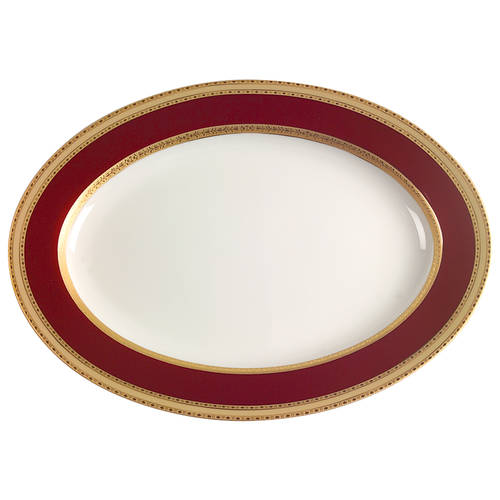 French Embassy Red (L2829) 14" Oval Serving Platter
