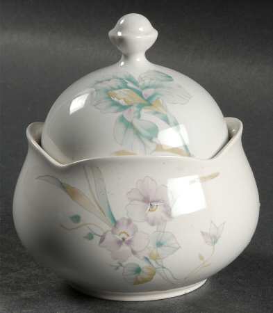 French Iris Sugar Bowl & Lid