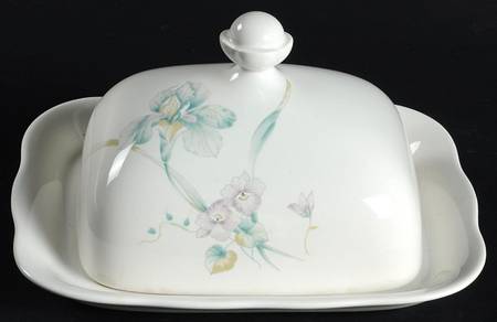 French Iris Square Covered Butter