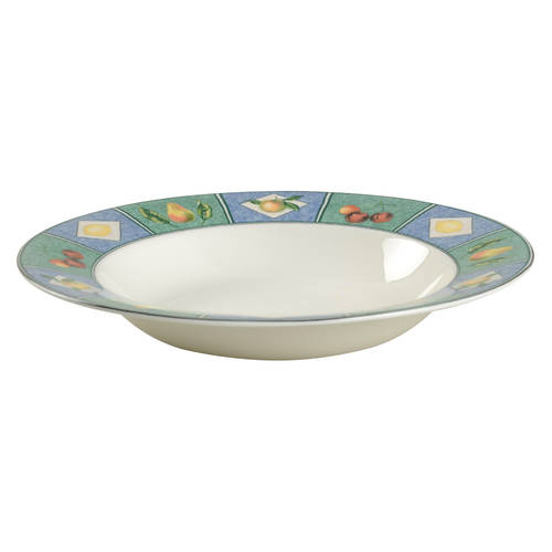 Fruit Mural Large Rim Soup Bowl