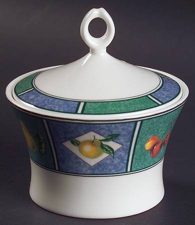 Fruit Mural Sugar Bowl & Lid