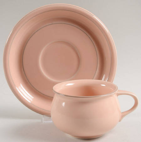 Fresh Peach Flat Cup & Saucer Set
