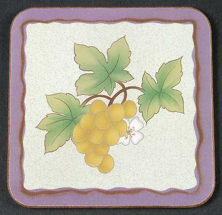 Fruit Panorama Cork Back Square Coaster by Mikasa