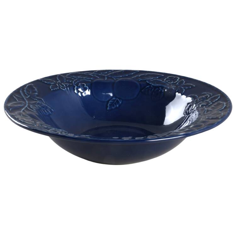 Fruit Promenade Blue 9" Round Vegetable Bowl