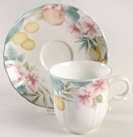 Fruitage Flat Cup & Saucer Set
