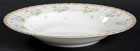 French Violets Large Rim Soup Bowl