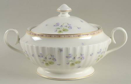 French Violets Round Covered Vegetable