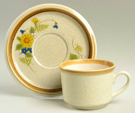 Garden Bouquet Flat Cup & Saucer Set