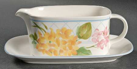 Garden Bouquet Gravy Boat & Underplate (Relish/Butter)