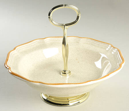 Garden Club 6"-7" Handled Footed Nut Dish HC