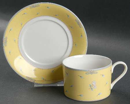 Garden Chintz Saffron Flat Cup & Saucer Set