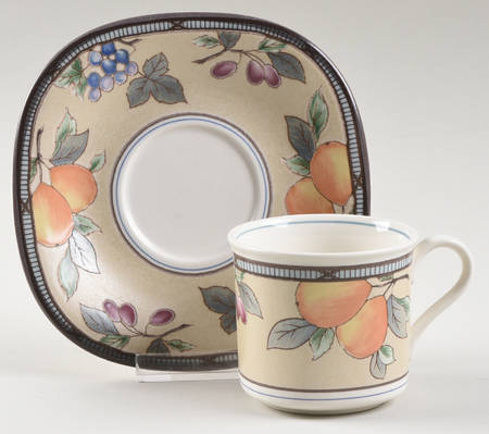 Garden Harvest Flat Demitasse Cup & Saucer Set
