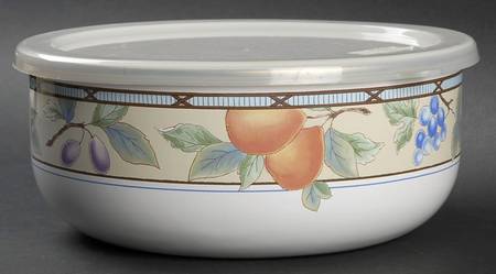 Garden Harvest 8" Metal Bowl W/Plastic Lid