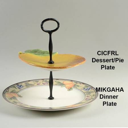 Garden Harvest Mixed/Match 2 Tier Serving Tray