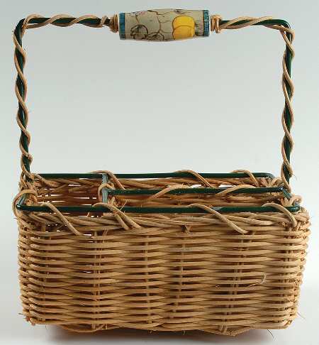 Garden Harvest 3 Section 11" Handled Wicker Basket