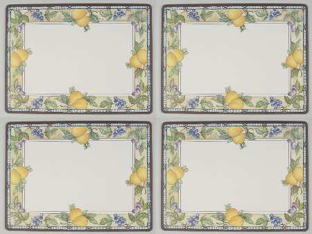 Garden Harvest Corkboard Placemat - Set of 4
