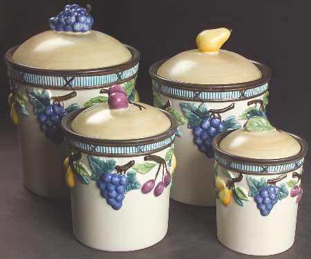 Garden Harvest (4 Piece) Sculpted Canister Set (Box Set)