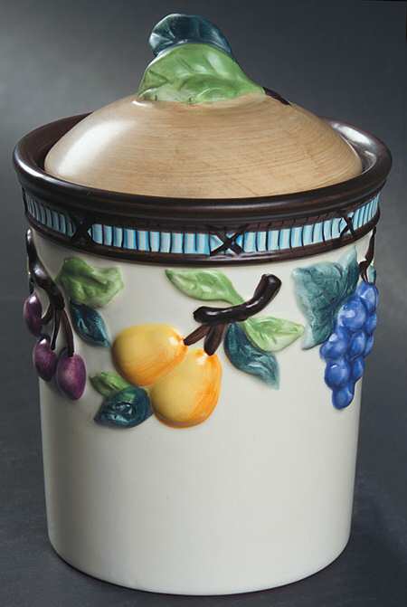 Garden Harvest Small Sculpted Canister with Lid & Seal