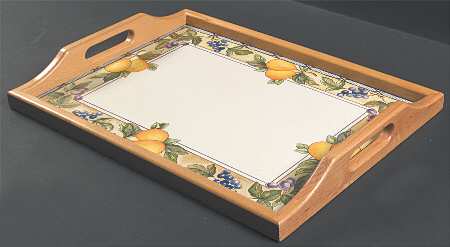 Garden Harvest Rectangular Wood Tray