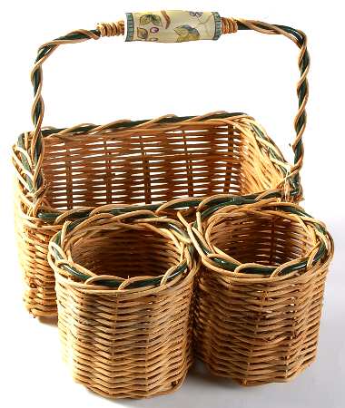 Garden Harvest Wicker Wine & Cheese Basket