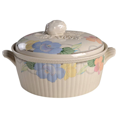 Garden Poetry 3 Quart Round Covered Casserole