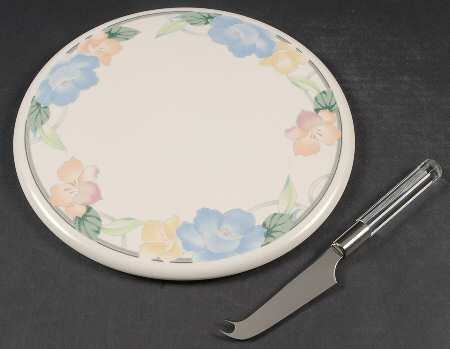 Garden Poetry 2 Piece Cheese Dish and Knife Set