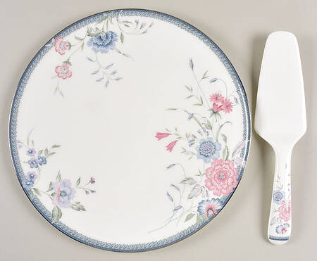 Gardenview Cake Plate & Solid Ceramic Server Set (Boxed)