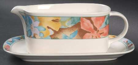 Garden Rhapsody Gravy Boat & Underplate (Relish/Butter)