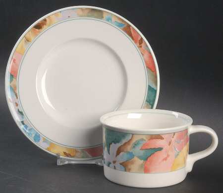 Garden Rhapsody Flat Cup & Saucer Set