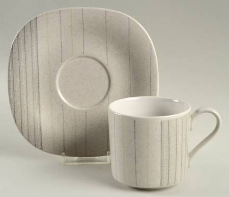 Gentry Grey Flat Cup & Saucer Set