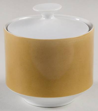 Antique Gold Sugar Bowl & Lid