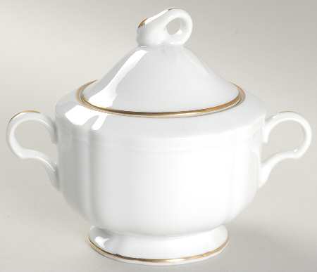 Gold Coin Sugar Bowl & Lid