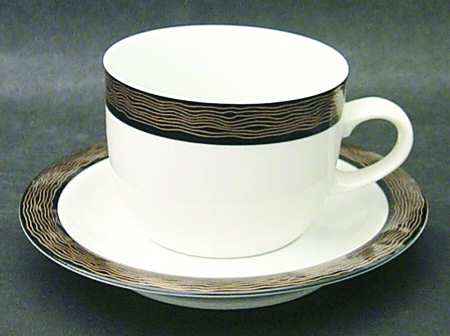 Gold Coast Black Flat Cup & Saucer Set