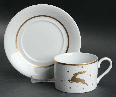 Golden Eve Flat Cup & Saucer Set