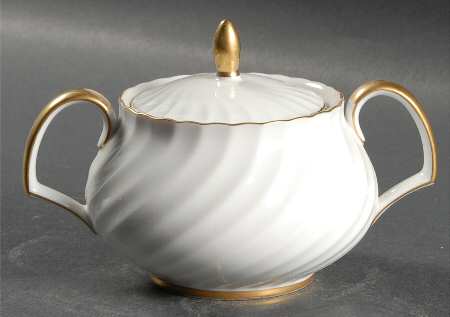 Golden Swirl Sugar Bowl & Lid