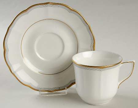 Gold Tiara Flat Cup & Saucer Set