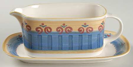Granada Blue Gravy Boat & Underplate