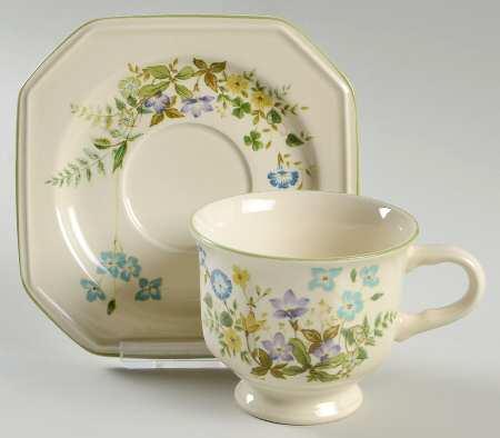 Greenery Footed Cup & Saucer Set by Mikasa