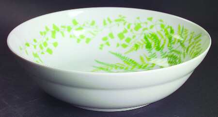 Green Fern 8" Round Vegetable Bowl