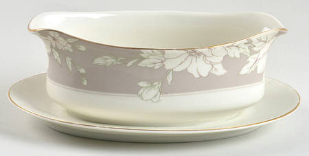 Gray Finesse Gravy Boat with Attached Underplate