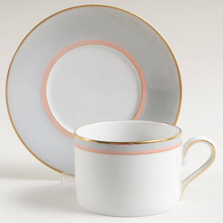 Grandeur Gray Flat Cup & Saucer Set