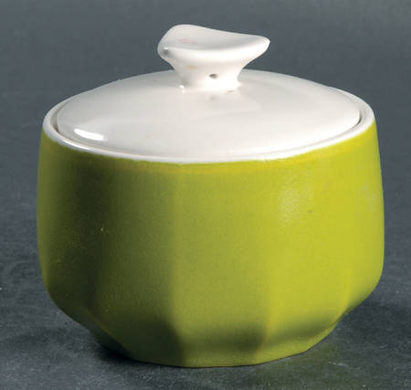 Green Leaf Sugar Bowl & Lid