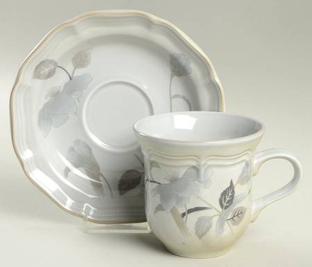 Gray Mist Flat Cup & Saucer Set by Mikasa