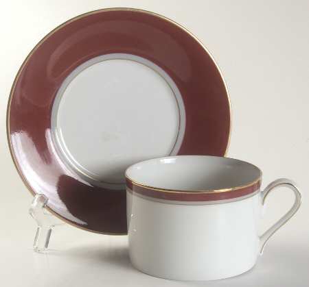 Grandeur Red Flat Cup & Saucer Set