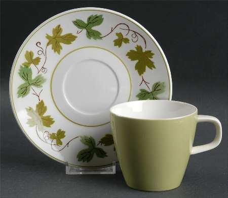 Green Wood Greenfield Flat Cup & Saucer Set