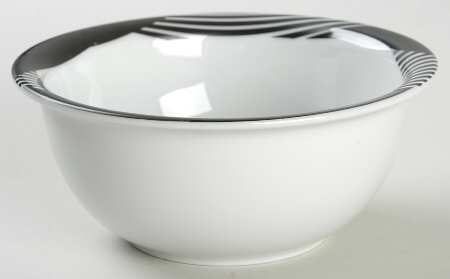 Harlequin Black Rim Cereal Bowl