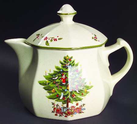 Happy Holidays Teapot & Lid